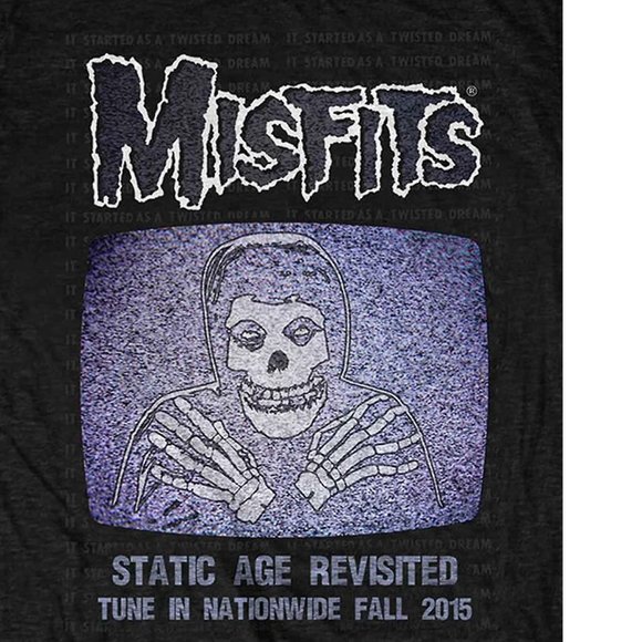 Misfits Static Age Reviseted Logo punk rock Official T-Shirt XL NWT UK made - Picture 3 of 4